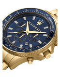 Maserati SFIDA Analog Blue Dial Gold Stainless Steel Watch For Men - R8873640008