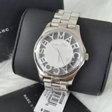 Marc Jacobs Henry Transparent Silver Dial Silver Stainless Steel Strap Watch for Women - MBM3205