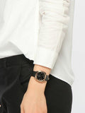 Marc Jacobs Mandy Black Dial Black Leather Strap Watch for Women - MJ1565