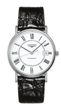 Longines Presence 38.5mm Automatic White Dial Black Leather Strap Watch for Men - L4.921.4.11.2