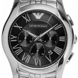 Emporio Armani Classic Chronograph Black Dial Silver Steel Strap Watch For Men - AR1786