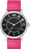 Marc Jacobs Roxy Black Dial Pink Leather Strap Watch for Women - MJ1535