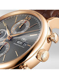 IWC Portofino Chronograph Grey Dial Brown Leather Strap Watch for Men - IW391021