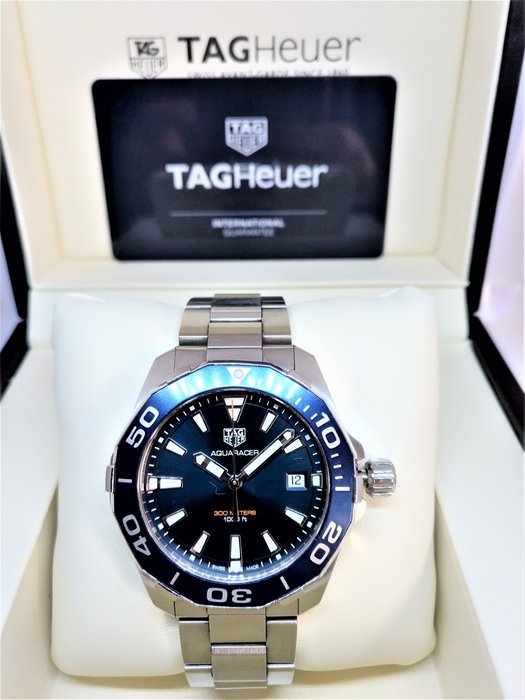 Tag Heuer Aquaracer Blue Dial Quartz Silver Steel Strap Watch for Men - WAY111C.BA0928