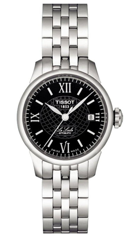Tissot Le Locle Automatic Small Lady Black Dial Silver Steel Strap Watch For Women - T41.1.183.53