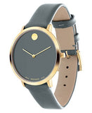 Movado 70th Anniversary Special Edition Grey Dial Grey Leather Strap Watch For Women - 0607140