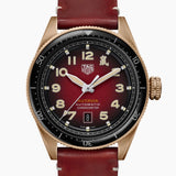 Tag Heuer Autavia Calibre 5 Chinese New Year Maroon Dial Maroon Leather Strap Watch for Men - WBE5193.FC8300