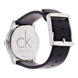 Calvin Klein City Silver Dial Black Leather Strap Watch For Women - K2G231C6