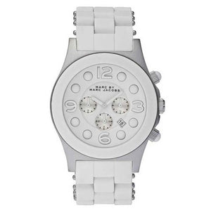 Marc Jacobs Pelly White Dial White Silicone Steel Strap Watch for Women - MBM2565