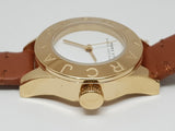 Marc Jacobs Mini Blade White Dial Brown Leather Strap Watch for Women - MBM1219