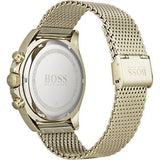 Hugo Boss Ocean Edition Black Dial Gold Mesh Bracelet Watch for Men - 1513703