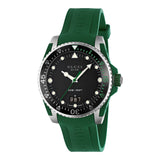 Gucci Dive Black Dial Green Rubber Strap Watch For Men - YA136310