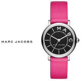 Marc Jacobs Roxy Black Dial Pink Leather Strap Watch for Women - MJ1535