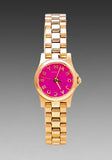 Marc Jacobs Henry Dinky Pink Dial Rose Gold Stainless Steel Strap Watch for Women - MBM3203