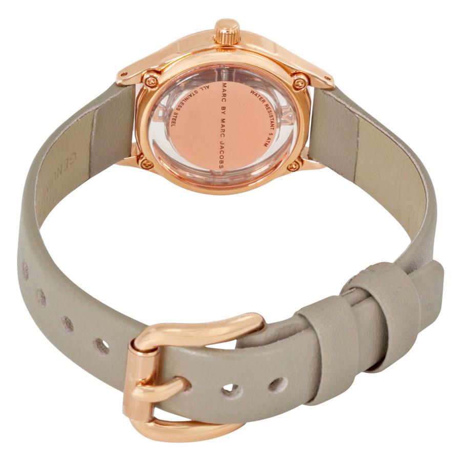 Marc Jacobs Tether Grey Dial Beige Leather Strap Watch for Women - MBM1375