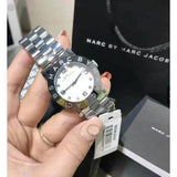 Marc Jacobs Amy White Dial Silver Stainless Steel Strap Watch for Women - MBM3054