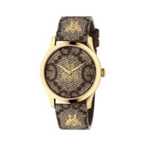Gucci G Timeless Brown Dial Brown Leather Strap Watch For Men - YA1264068