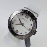 Marc Jacobs Blade White Dial White Leather Strap Watch for Women - MBM1223