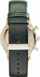 Emporio Armani Chronograph Champagne Dial Green Leather Strap Watch For Men - AR1722