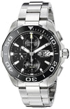 Tag Heuer Aquaracer Calibre 16 Day-Date Black Dial Silver Steel Strap Watch for Men - CAY211A.BA0927