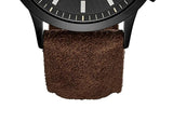 Emporio Armani Chronograph Black Dial Brown Leather Strap Watch For Men - AR11078