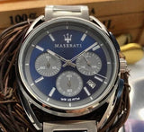 Maserati Trimarano Chronograph Blue Dial Silver Steel Strap Watch For Men - R8873632004