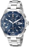 Tag Heuer Aquaracer Calibre 16 43mm Blue Dial Silver Steel Strap Watch for Men - CAY211B.BA0927