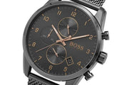 Hugo Boss Skymaster Grey Dial Grey Mesh Bracelet Watch for Men - 1513837