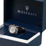 Maserati Potenza Diamonds Silver Dial Blue Leather Strap Watch For Women - R8851108502