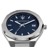 Maserati Stile Blue Dial Silver Steel Strap Watch For Men - R8853142006