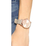 Marc Jacobs Baker Rose Gold Dial Grey Leather Strap Watch for Women - MBM1400