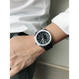 Gucci GG2570 Black Dial Black Leather Strap Watch For Men - YA142206