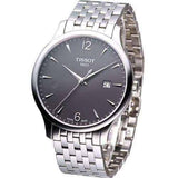 Tissot T Classic Tradition Grey Dial Silver Steel Strap Watch For Men - T063.610.11.067.00