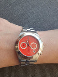 Marc Jacobs Blade Orange Dial Silver Stainless Steel Strap Watch for Women - MBM3306