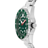 Citizen Promaster Mechanical Green Dial Silver Steel Strap Watch For Men - NJ0129-87X