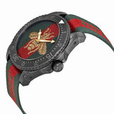 Gucci Dive Green & Red Dial Green & Red Nylon Strap Watch For Men - YA136216