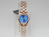 Marc Jacobs Henry Dinky Blue Dial Rose Gold Stainless Steel Strap Watch for Women - MBM3204