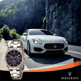 Maserati Competizione Blue Dial Silver Steel Strap Watch For Men - R8853100011