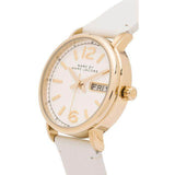 Marc Jacobs Fergus White Dial White Leather Strap Watch for Women - MBM8653