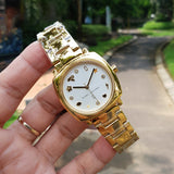 Marc Jacobs Mandy White Dial Gold Steel Strap Watch for Women - MJ3573