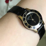 Marc Jacobs Blade Black Dial Black Leather Strap Watch for Women - MBM1082