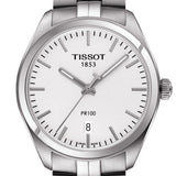 Tissot PR 100 Quartz White Dial Silver Steel Strap Watch For Women - T101.410.11.031.00