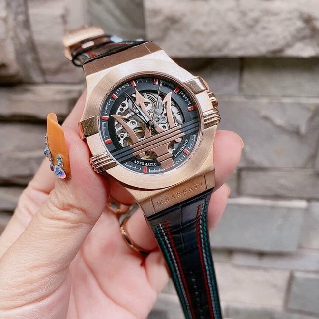 Reloj Maserati Potenza Skeleton Limited Edition Dial Black Strap