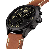 Tissot T Sport Chrono XL Black Dial Brown Leather Strap Watch For Men - T116.617.36.057.00