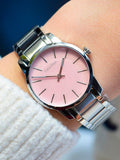 Calvin Klein City Pink Mother of Pearl Dial Stainless Steel Strap Watch For Women - K2G2314E