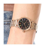 Marc Jacobs Roxy Black Dial Rose Gold Stainless Steel Strap Watch for Women - MJ3569