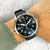 IWC Aquatimer Chronograph Black Dial Black Leather Strap Watch for Men - IW376803