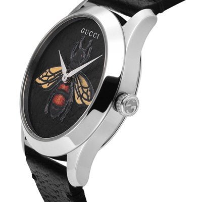 Women's 3D Bee Leather Silver Glitter Dial Watch | World of Watches