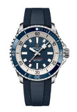 Breitling Superocean Automatic 42mm Blue Dial Blue Rubber Strap Watch for Men - A17375E71C1S1