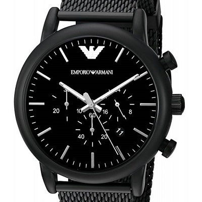 Emporio Armani Sport Cronógrafo Negro Dial Negro Malla Pulsera